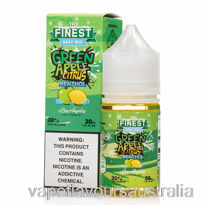 Vape Nicotine Australia Green Apple Citrus MENTHOL - The Finest Candy Edition Salt Nic - 30mL 30mg